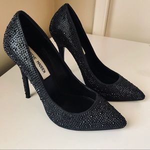 Steve Madden Black Jeweled Heels